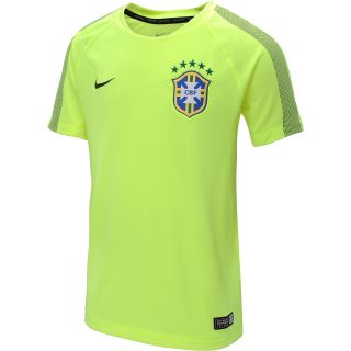 NIKE Boys Brasil Squad Short Sleeve Soccer Training Top   Size Medium, Volt