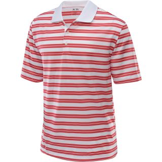 adidas Mens Striped Golf Polo   Size: Large, White/punch