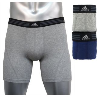 adidas Athletic Stretch 2 Pack Boxer Brief   Size Large, Asst Heather Gry/new