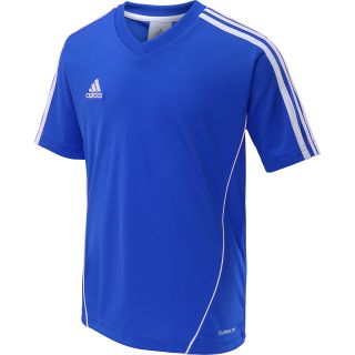 adidas Kids Estro 12 Short Sleeve Soccer Jersey   Size: Large, Cobalt/white