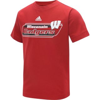 adidas Youth Wisconsin Badgers Basic Team Short Sleeve T Shirt   Size Medium,