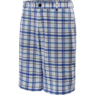 adidas Mens ClimaLite Fashion Plaid Golf Shorts   Size: 38, White/blueberry