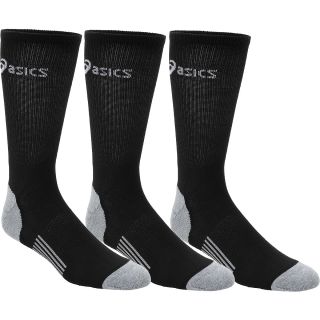 ASICS Mens Hydrology Crew Socks   3 Pack   Size: Large, Black/grey