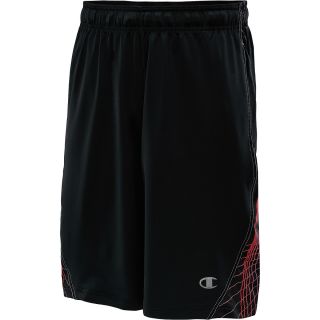 CHAMPION Mens PowerFlex Double Dry Athletic Shorts   Size: Large, Black/tango