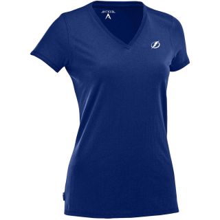 Antigua Womens Tampa Bay Lightning Dream 100% Cotton Washed Jersey V Neck Tee  