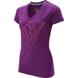 NIKE Womens Cruiser Swoosh Short Sleeve Running T Shirt   Size Large,