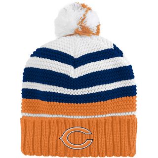 NFL Team Apparel Youth Chicago Bears Cuffed Pom Knit Girls Hat   Size: Youth