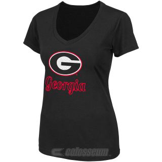 COLOSSEUM Womens Georgia Bulldogs Vegas V Neck T Shirt   Size: Large, Black
