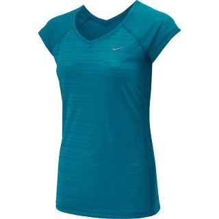 NIKE Womens Breeze Short Sleeve Running T Shirt   Size: Xl, Turbo Green/silver