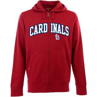 Antigua Mens St. Louis Cardinals Full Zip Hooded Applique Sweatshirt   Size: