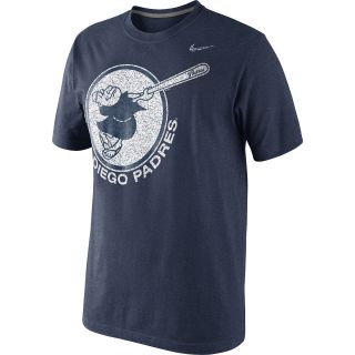 NIKE Mens San Diego Padres Tri Blend Wordmark Logo T Shirt   Size Small,