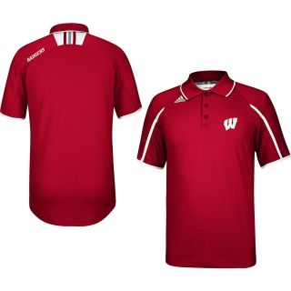 adidas Mens Wisconsin Badgers Sideline Alternate Color Polo Shirt   Size