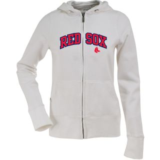 Antigua Womens Boston Red Sox Signature Hood Applique White Full Zip
