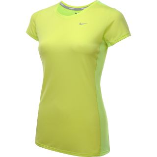 NIKE Womens Challenger Short Sleeve Running T Shirt   Size: Xl, Volt/silver