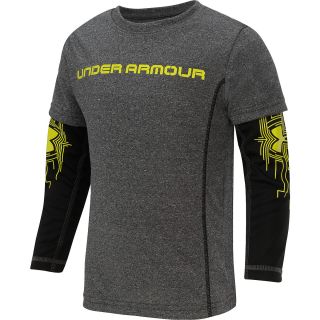 UNDER ARMOUR Boys Solid Slider Long Sleeve T Shirt   Size 4, Carbon