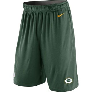 NIKE Mens Green Bay Packers Dri FIT Fly Shorts   Size Medium, Fir/gold