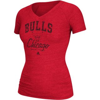 adidas Womens Chicago Bulls New Athletic Tri Blend T Shirt   Size: Small, Red