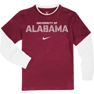 NIKE Youth Alabama Crimson Tide Dri FIT 2 Fer Long Sleeve T Shirt   Size: Large,