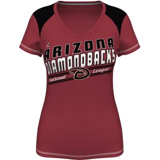 MAJESTIC ATHLETIC Womens Arizona Diamondbacks Superior Speed V Neck T Shirt  