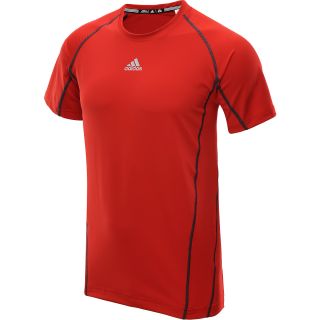 adidas Mens TechFit Fitted Short Sleeve T Shirt   Size: 2xl, Lt.scarlet