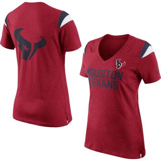 NIKE Womens Houston Texans Fan Top V Neck Short Sleeve T Shirt   Size: Xl,