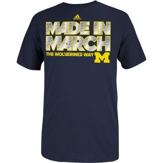 adidas Mens Michigan Wolverines Made In March Short Sleeve T Shirt   Size: