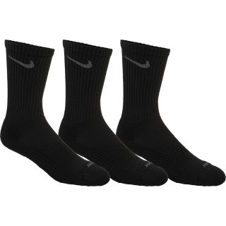NIKE Mens Dri FIT Cushion Crew Socks   3 Pack   Size: Large, Black/grey