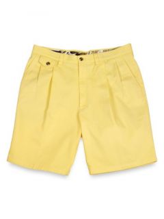 Paul Fredrick Mens Washed Cotton Chino Pleated Front Shorts