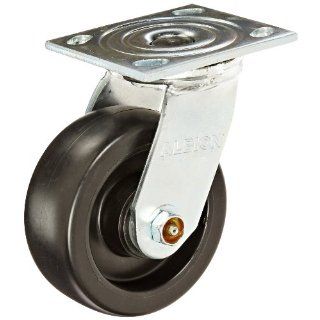 Albion 16 Series Medium Heavy Duty Zinc Swivel Plate Caster, Roller Bearing, 5" Diameter Polypropylene Wheel, 4 1/2" Length x 4" Width Plate, 550 lbs Capacity: Industrial & Scientific