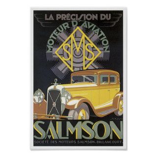 Salmson Vintage Touring Car Art Poster
