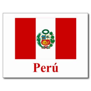 Peru Flag with Name in Spanish Post Cards