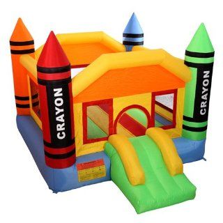 Cloud 9 Mini Crayon Bounce House   Inflatable Bouncing Jumper with Blower: Toys & Games