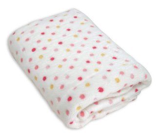 Stephan Baby Ultra Soft Plush Fleece Blanket, Pink Pastel Polka Dots : Nursery Blankets : Baby