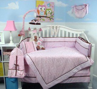 SOHO Mini Roses Minky Chenille Crib Nursery Bedding Set 14 pcs : Pink Minky Crib Set : Baby