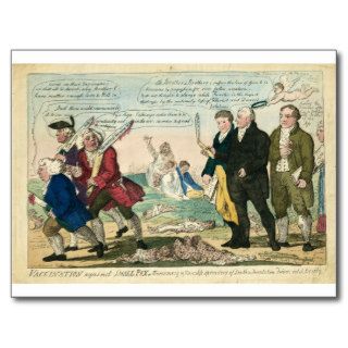 Vaccination Against Smallpox Political Cartoon Postcards