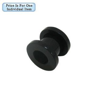 Black Acrylic Ear Plug   2 Gauge: Jewelry