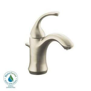 KOHLER Forte Single Hole 1 Handle Bathroom Sink Faucet in Vibrant Brushed Nickel K 10215 4 BN