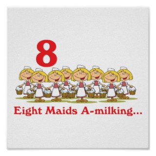 12 days eight maids a milking posters