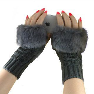 All match Knit Women Gloves Stretchy Half finger Arm Warmer Gloves for Girls, Ladies, Christmas Gifts, Etc. (Khaki short)   Impact Reducing Safety Gloves  