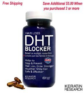 HAIR LOSS DHT BLOCKER Improve Hair Health Helps to Stop & Prevent Hair Loss Contains Pure Sawgrass Palmetto Oil Extract By Keratin Research: Health & Personal Care