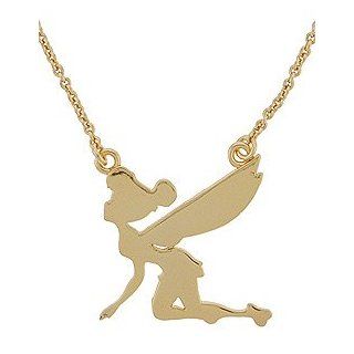 Disney Couture Tinkerbell Silhouette Necklace (Gold) at  Womens Clothing store: Apparel Accessories