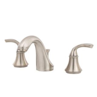 KOHLER Forte 8 in. Widespread 2 Handle Low Arc Bathroom Faucet in Vibrant Brushed Nickel with Plastic Drain K 10273 4 BN