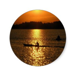 Kayaking Sunset Stickers