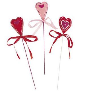 Valentine Heart Picks   Adult Crafts & Floral Supplies : Flowers : Patio, Lawn & Garden