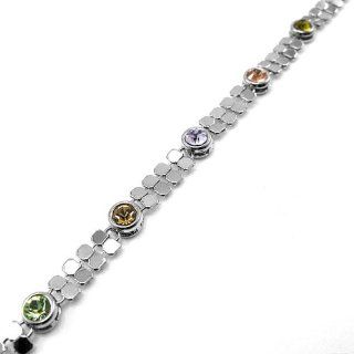 Glamorousky Elegant Bracelet with Multi color Swarovski Element Crystal   19cm (566): Glamorousky Jewelry: Jewelry
