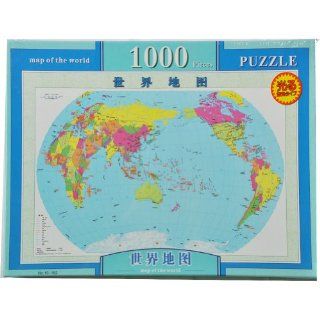 UDS 1000 Pieces World Map Shape Puzzle 38*4*27 Cm 0.73 Kg: Toys & Games