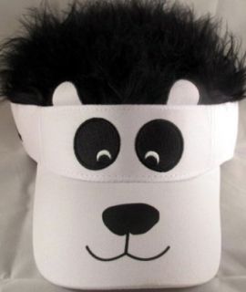 Child Panda Hat Visor with Fuzzy Hair: Clothing