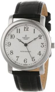 Sartego Men's SEN554B Toledo Analog White Face Leather Band Watch: Sartego: Watches
