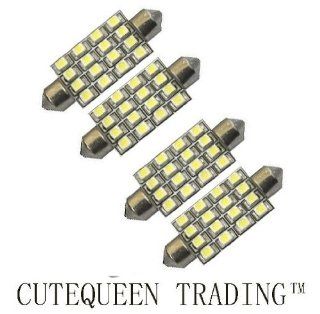 Cutequeen White 42mm(1.72") 16 SMD 12V Festoon Dome Light LED Bulbs 211 2 212 2 569 578   White (pack of 4): Automotive