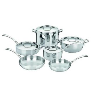 Cuisinart French Classic Tri Ply 10 Piece Cookware Set in Stainless FCT 10